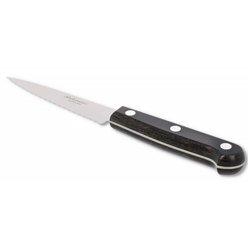Couteau d'office 10 Cm stamina noir microdenté