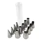Set de 13 douilles inox unies + tube de rangement