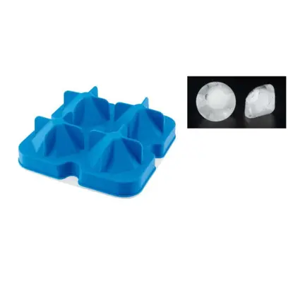 Moule à Glaçons Diamant Silicone 4 Gros Glaçons Visuel