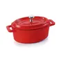  Mini Cocotte Ovale avec Couvercle Rouge