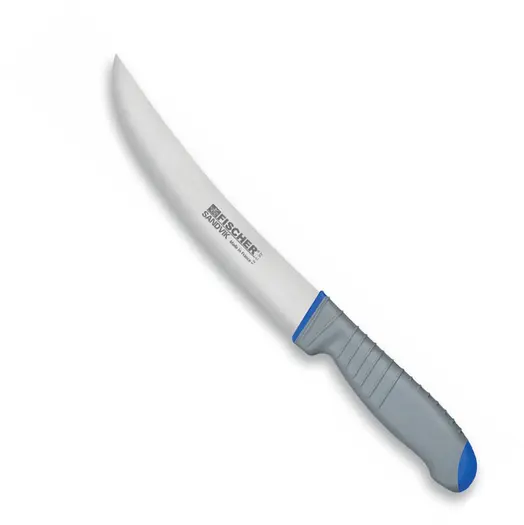 Couteaux de boucher à parer lame courbe FISCHER BARGOIN lame sandvik 25 CM manche bi-matière ergonomique principal