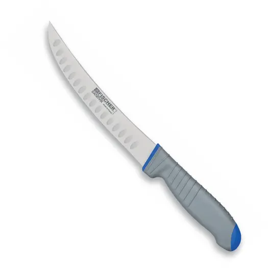 Couteaux de boucher à parer lame courbe alvéolée FISCHER BARGOIN lame sandvik 25 CM manche bi-matière ergonomique principal