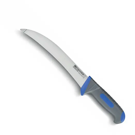 Couteaux de boucher  tripier arrondi sans pointe FISCHER BARGOIN lame sandvik 23 CM manche bi-matière ergonomique principal