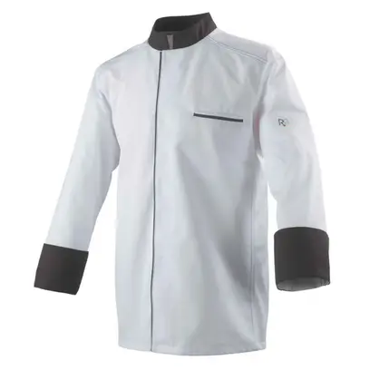  Veste de cuisine manches longues blanche et noire homme - ABAX  Visuel