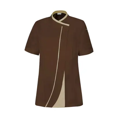 Veste chocolat manches courtes femme-GINSENG Visuel