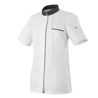 Veste de cuisine manches courtes blanche femme - ELBAX Visuel